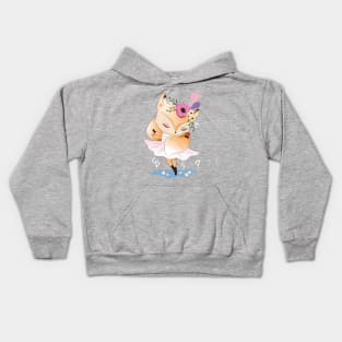 Little fox with its tail scarf Kids Hoodie